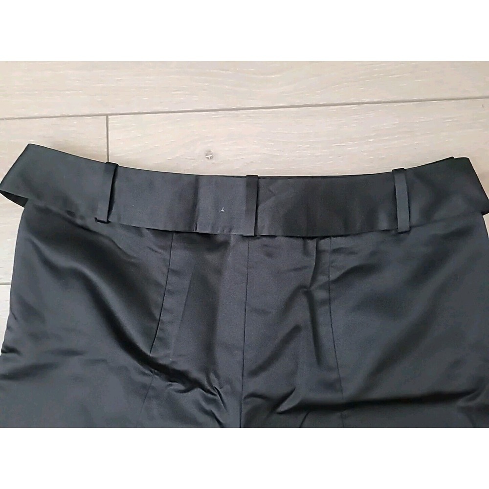Ann Taylor Wide Leg Black 100% Silk Trouser Pants Tie Waist Sz 10 - Picture 6 of 6